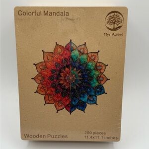 Mys Aurora Colorful Mandala Wooden Puzzle 200 Pieces NEW